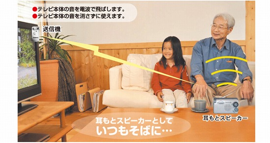 みみもとくんQがあれば、テレビの音量を上げずに手元の耳もとスピーカーから聞き取れます。