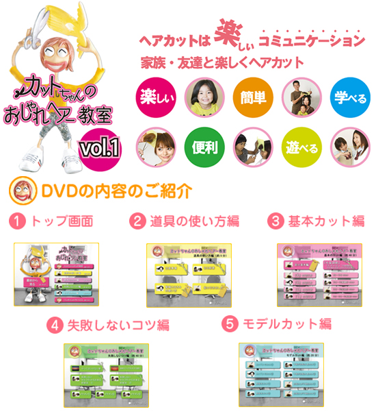 カットちゃんのおしゃれヘアー教室 Vol 1 子供 ヘアカット2個の通販 送料無料