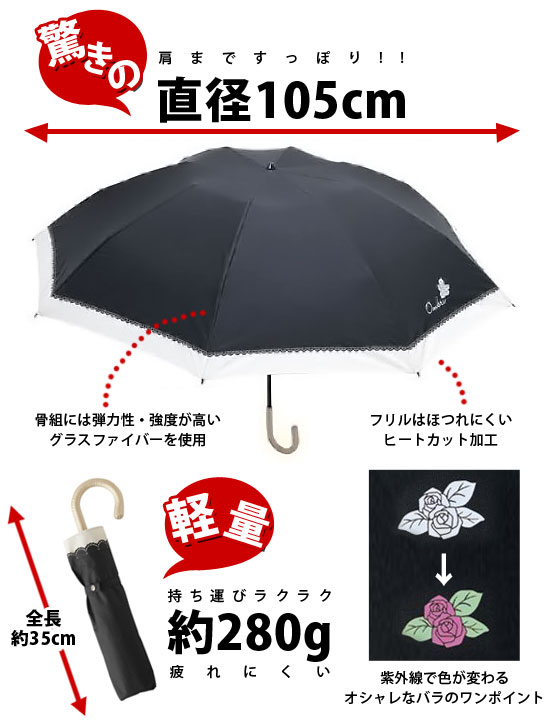 日傘 UVカット99% 遮光100% 折りたたみ 折畳み傘【晴雨兼用ジャンボ折りたたみ傘】
